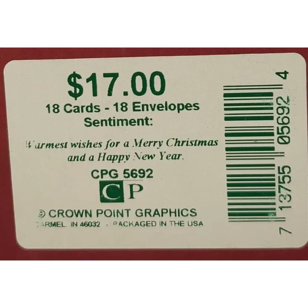 Vintage Crown Point Graphics 18 Ct 5x7 Snow‎ Women Christmas Cards Envelopes USA
